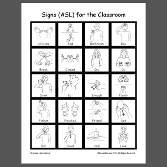 Signs (ASL) for the Classroom