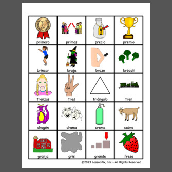 Sílabas trabadas R - Spanish R Blends