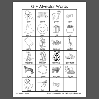 SBRS G + Alveolar Words