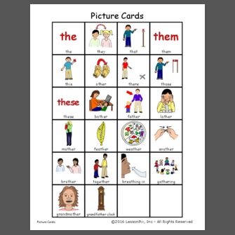 Voiced TH Initial and Medial Picture Cards