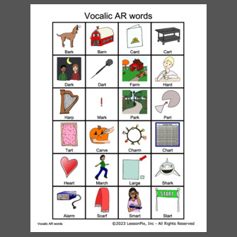 Vocalic AR words