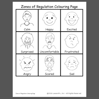 zones of regulation colouring page