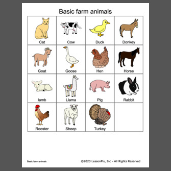 Basic farm animals