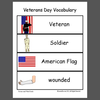 Veterans day words that start with the letter e