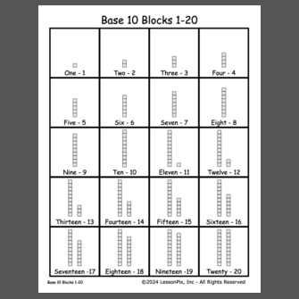 Base 10 Blocks 1-20