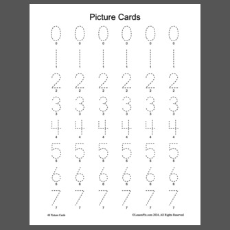 Dotted Number Trace 0-12