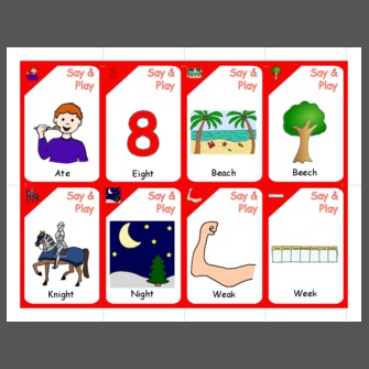 Homonym playing cards