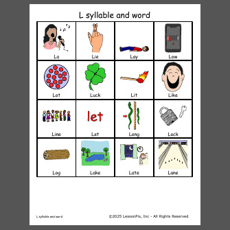 L syllable and word