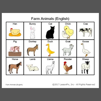 Categories: Farm Animals (English)