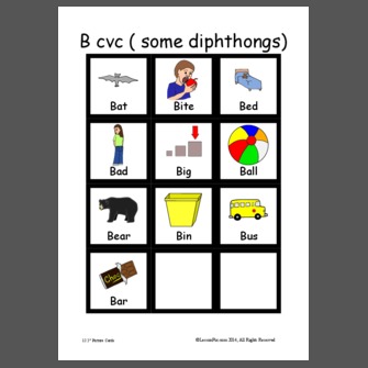 B cvc ( some diphthongs)