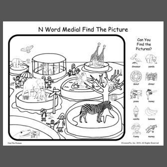 N Word Medial Find The Picture N Word Medial Find The Picture