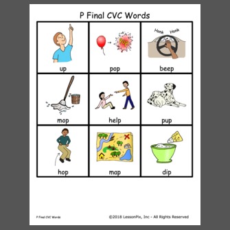 P Final Cvc Words