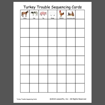 Turkey Trouble Sequencing Cards