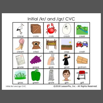 Initial /kr/ and /gr/ CVC