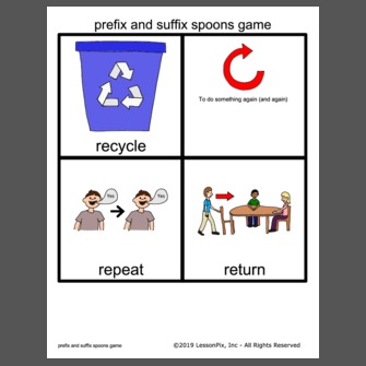 prefix and suffix spoons game