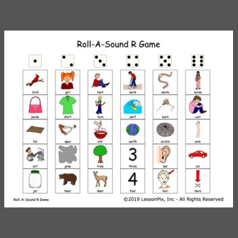 Roll a Picture Dice Game and Reinforcer