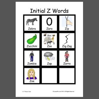 Initial Z Words