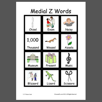 Medial Z Words