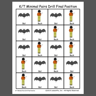 K/T Minimal Pairs Drill Final Position