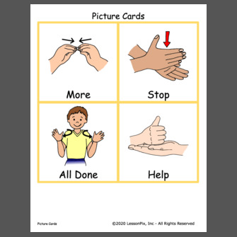 Sign Language Picture Cards