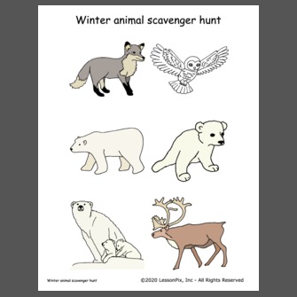 Winter animal scavenger hunt