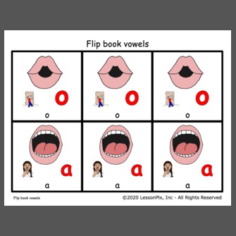 Flip book vowels