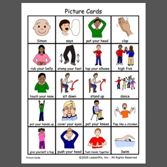 Simon Says Picture Cards