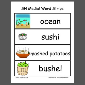 SH Medial Word Strips