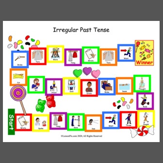 Irregular past tense verbs online board game