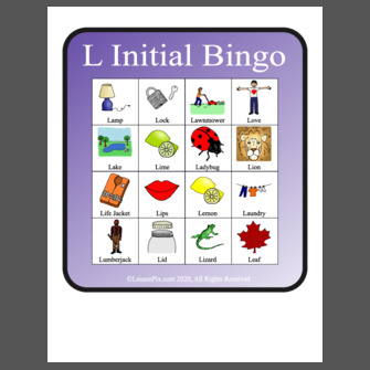 L Initial Bingo