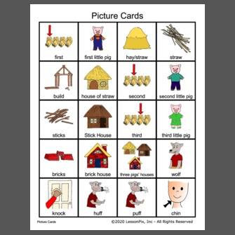 Three Little Pigs Vocabulary Picture Cards