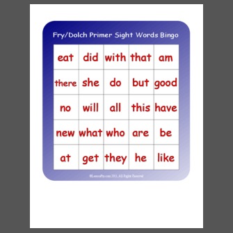 fry pre primer sight words fry pre primer sight words