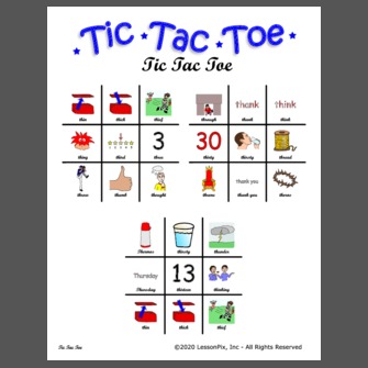 Initial Voiceless th Tic Tac Toe