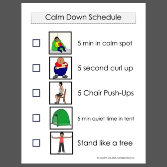 Calm Down Schedule