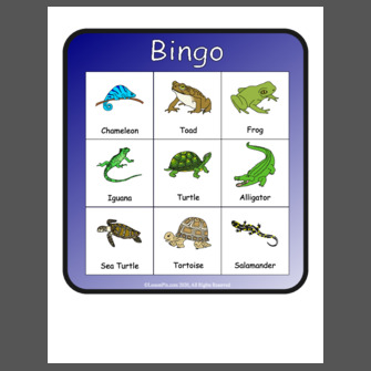 Reptile/Amphibian Bingo