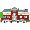 Police Officers work at the police station and drive their cars in the city.