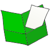 Put paper in folder  Picture