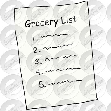 grocery list clipart