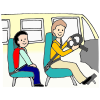 Stay sitting on the bus seat.