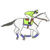H is for horserace. Horses can run very fast!