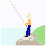 Fishing Picture for Classroom / Therapy Use - Great Fishing Clipart