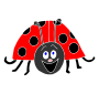 Excited Ladybug Stencil