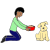feeding the dog