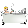 Get into the bathtub.