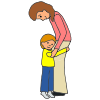 They hug.