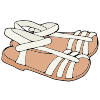I wear sandals in the summer.