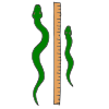 Compares by measuring