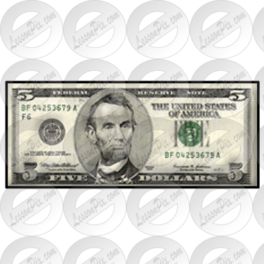 back of one dollar bill clip art