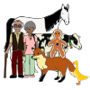 All of the animals and the old couple tried to catch him but he was too fast