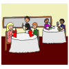 Who brings you food at a restaurant?